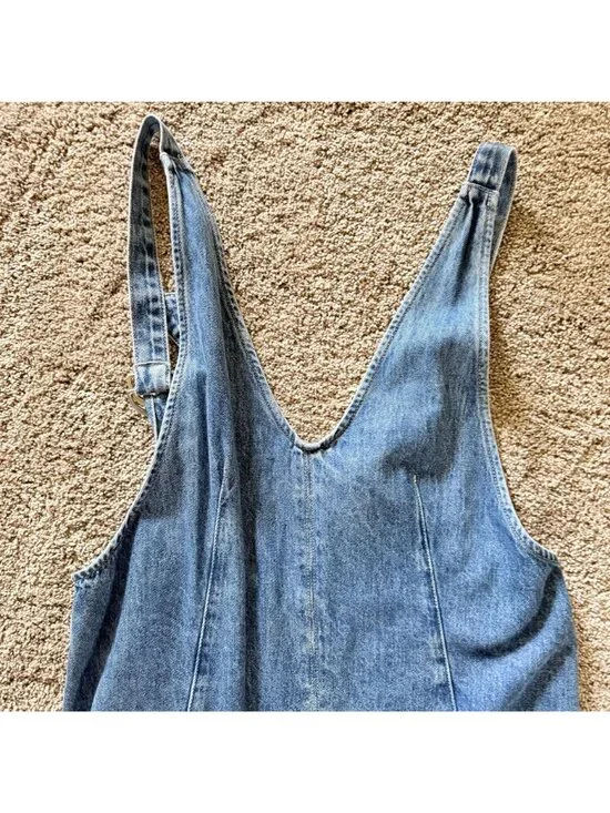 Free People We The Free High Roller Sapphire Blue Sz SMALL Free People Overalls - Picture 4 of 13
